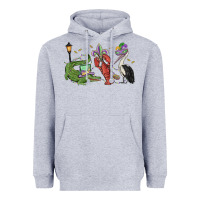 Heather Grey mardi gras alligator crawfish pelican Heavyweight Hoodie - MaliasSmallBusiness
