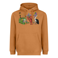 Meerkat mardi gras alligator crawfish pelican Heavyweight Hoodie - MaliasSmallBusiness