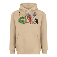 Mushroom mardi gras alligator crawfish pelican Heavyweight Hoodie - MaliasSmallBusiness