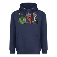 Navy mardi gras alligator crawfish pelican Heavyweight Hoodie - MaliasSmallBusiness