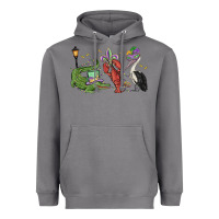 Mardi Gras Alligator Crawfish Pelican Heavyweight Hoodie | Teevron