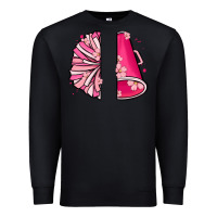 Black custom name cheerleader with megaphone Premium Sweatshirt - MaliasSmallBusiness