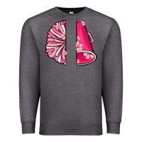 Charcoal Heather custom name cheerleader with megaphone Premium Sweatshirt - MaliasSmallBusiness