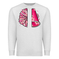 Oatmeal Heather custom name cheerleader with megaphone Premium Sweatshirt - MaliasSmallBusiness