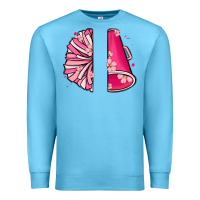 Ocean Blue custom name cheerleader with megaphone Premium Sweatshirt - MaliasSmallBusiness