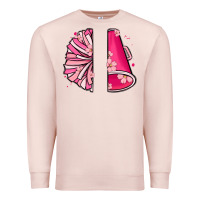 Pale Pink custom name cheerleader with megaphone Premium Sweatshirt - MaliasSmallBusiness