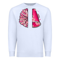 White custom name cheerleader with megaphone Premium Sweatshirt - MaliasSmallBusiness