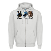 Peace Love Wolf Head Zipper Hoodie | Teevron