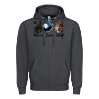 Smoke peace love wolf head Zipper Hoodie - LillyAllenDesigns