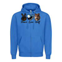 True Royal peace love wolf head Zipper Hoodie - LillyAllenDesigns
