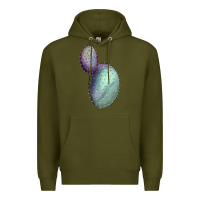 Army Green Opunthia Santa Rita Cactus Premium Hoodie - LillyAllenDesigns