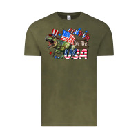 Vintage Olive Rawrrr in the USA 4th of july Vintage Tee - CowGirlArtShop