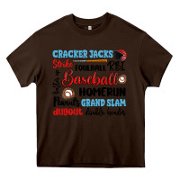 Chocolate Brown baseball typography words Heavy Core Tee - Artiststas