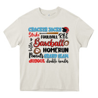 Cream baseball typography words Heavy Core Tee - Artiststas