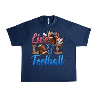 Navy live love american football Urban Heavy Tee - HRA Design Shop
