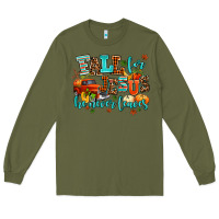 Army Green fall for jesus he never leaves Long Sleeve Tee - AdoDesignShop