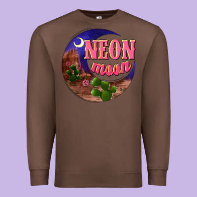 Neon Moon Premium Sweatshirt Designed By Nancycooperartshop
