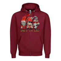 Burgundy let it be ladybug gnomies Zipper Hoodie - BarkalooDesign