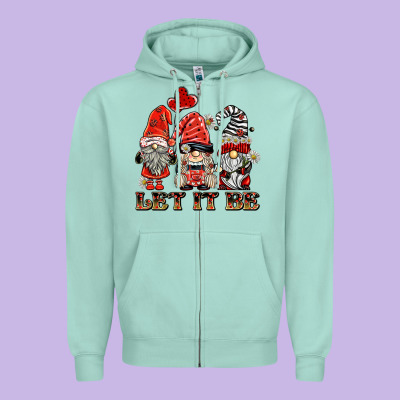 Let It Be Ladybug Gnomies Zipper Hoodie Designed By Barkaloodesign