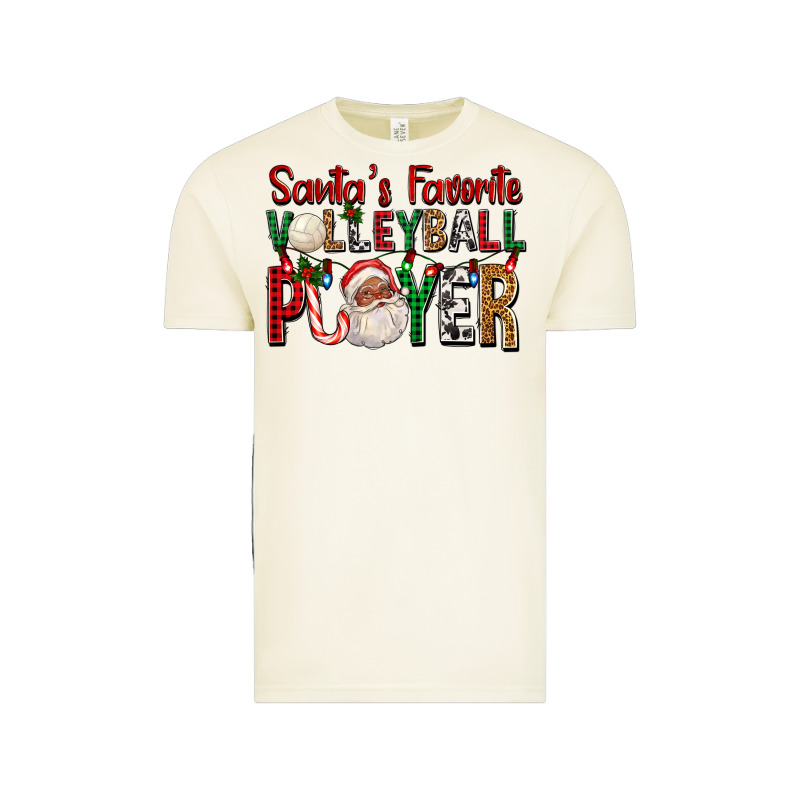 Afro Santa's Favorite Volleyball Player For Christ Vintage Tee by FaDigitalArtStudio | Teevron