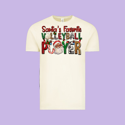 Afro Santa's Favorite Volleyball Player For Christ Vintage Tee Designed By Fadigitalartstudio