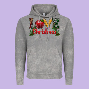 Love Christmas Teacher Vintage Hoodie Designed By Ranaportraitstore