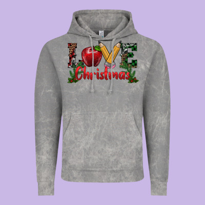 Love Christmas Teacher Vintage Hoodie Designed By Ranaportraitstore