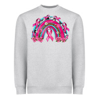 Heather Grey Breast Cancer Rainbow Heavyweight Sweatshirt - texasbilliewilder