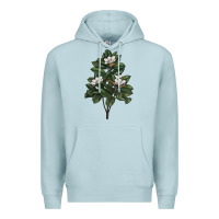 Blue Mist Magnolia Flower Illustrations Premium Hoodie - LillyAllenDesigns