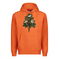 Carrot Magnolia Flower Illustrations Premium Hoodie - LillyAllenDesigns