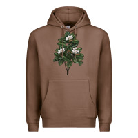Chestnut Magnolia Flower Illustrations Premium Hoodie - LillyAllenDesigns