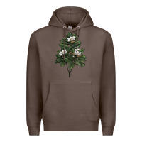 Coffee Magnolia Flower Illustrations Premium Hoodie - LillyAllenDesigns