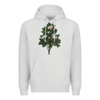 Dove Grey Magnolia Flower Illustrations Premium Hoodie - LillyAllenDesigns