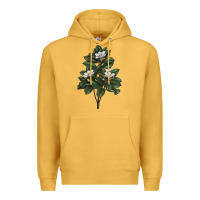 Mustard Magnolia Flower Illustrations Premium Hoodie - LillyAllenDesigns