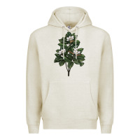 Oatmeal Heather Magnolia Flower Illustrations Premium Hoodie - LillyAllenDesigns