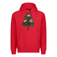 Red Magnolia Flower Illustrations Premium Hoodie - LillyAllenDesigns