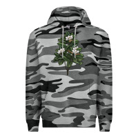 Slate Camo Magnolia Flower Illustrations Premium Hoodie - LillyAllenDesigns