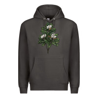 Smoke Magnolia Flower Illustrations Premium Hoodie - LillyAllenDesigns