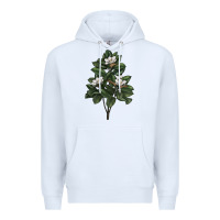 White Magnolia Flower Illustrations Premium Hoodie - LillyAllenDesigns