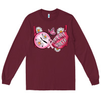 Burgundy Hour Breast Cancer Bra Long Sleeve Tee - Artiststas