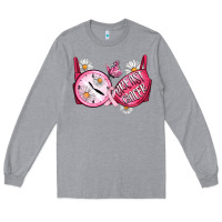 Heather Grey Hour Breast Cancer Bra Long Sleeve Tee - Artiststas