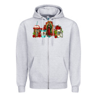 Heather Grey lady of guadalupe coffee Zipper Hoodie - Jasminsmagicworld