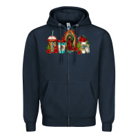 Navy lady of guadalupe coffee Zipper Hoodie - Jasminsmagicworld