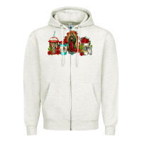 Oatmeal Heather lady of guadalupe coffee Zipper Hoodie - Jasminsmagicworld