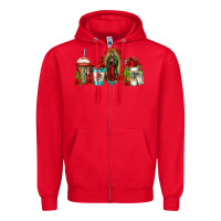 Red lady of guadalupe coffee Zipper Hoodie - Jasminsmagicworld