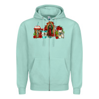 Seafoam lady of guadalupe coffee Zipper Hoodie - Jasminsmagicworld