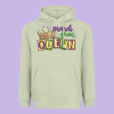 Mardi Gras Queen Heavyweight Hoodie Designed By Maliassmallbusiness