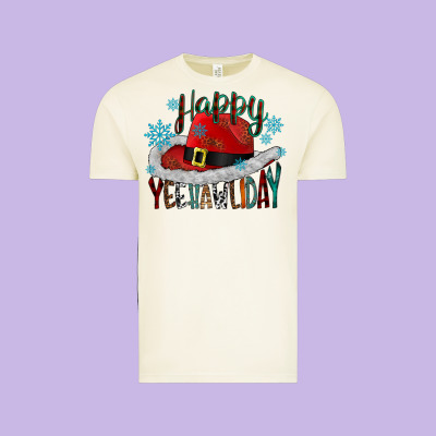 Happy Yeehawliday Vintage Tee Designed By Cowhidedigitalart