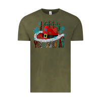 Vintage Olive happy yeehawliday Vintage Tee - CowhideDigitalArt