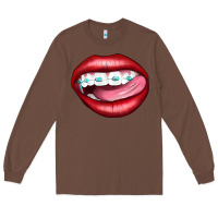 Chestnut Lips Dental Braces Long Sleeve Tee - Artiststas